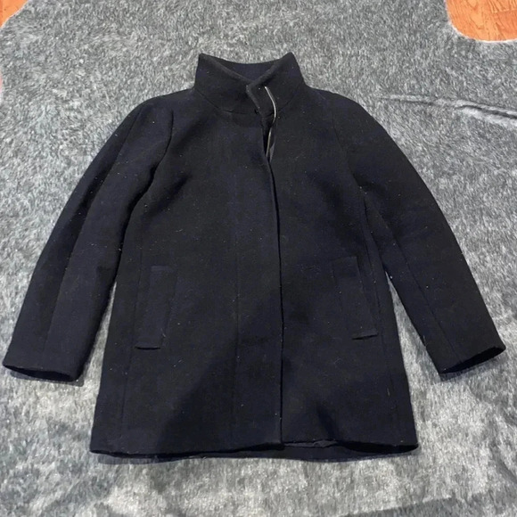 J-crew black Mercantile wool coat  Sz 8 - Picture 2 of 14